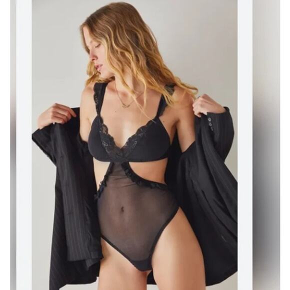 WE ARE HAH Key To Ur Heart Bodysuit Lingerie Noir Black M Sexy - Picture 1 of 11